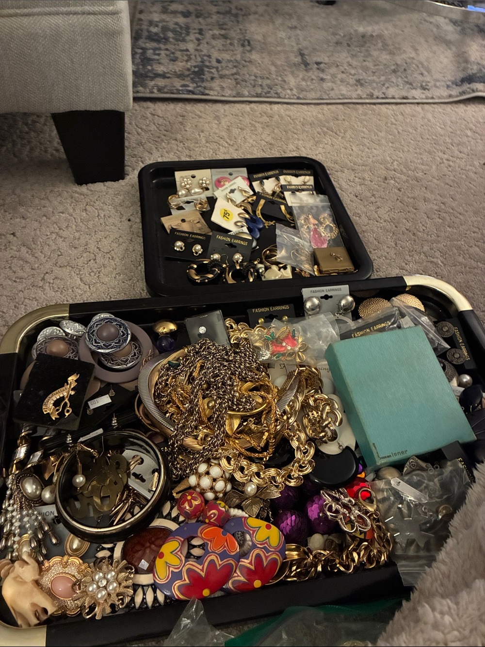 Vintage Gold-Tone & Colorful Enamel Statement Jewelry